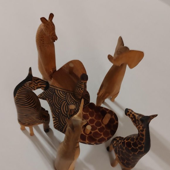 Hand Carved African Art Other - Hand Carved African Party Animal Set